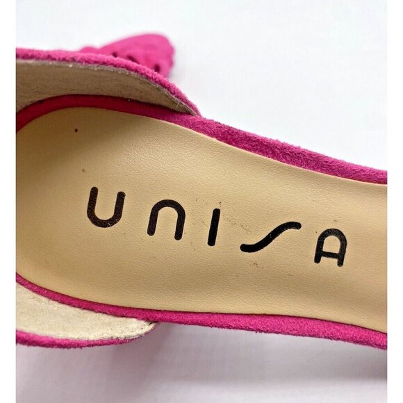 Unisa UnDiara Sandals Pink Fuchsia Ruffle Ankle Strap Heel Barbie BratzSz 6.5 M - Picture 11 of 16